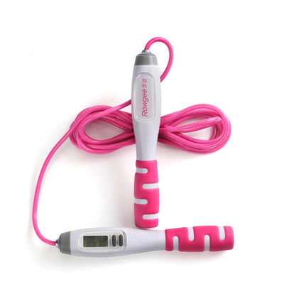 Digital Jump Rope Tangle Free Soft Beaded Rope z wygodną, falistą rękojeścią i regulowaną długością do ćwiczeń fitness
