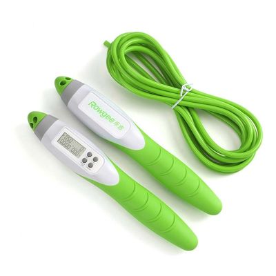 Digital Jump Rope Tangle Free Soft Beaded Rope z wygodną, falistą rękojeścią i regulowaną długością do ćwiczeń fitness