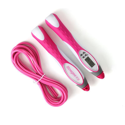 Digital Jump Rope Tangle Free Soft Beaded Rope z wygodną, falistą rękojeścią i regulowaną długością do ćwiczeń fitness