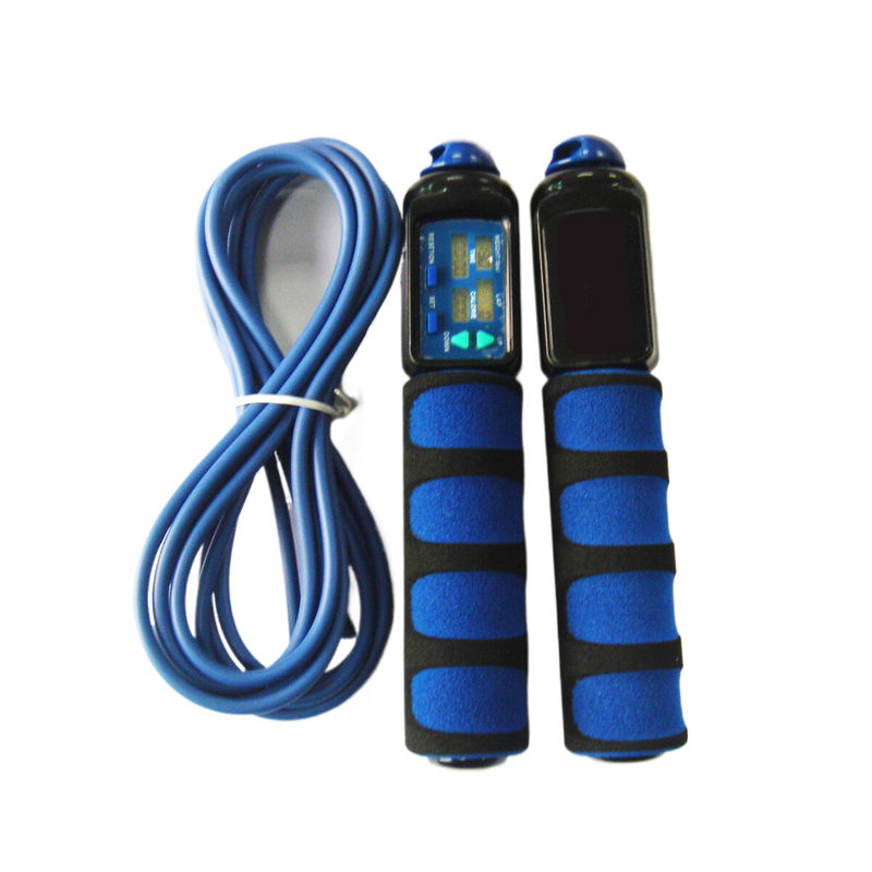 Fitness Jump Rope Custom Colour Logo Czarny Ciemno Błękitny Jump Rope Elektroniczne Ćwiczenia Skip Rope OK-168